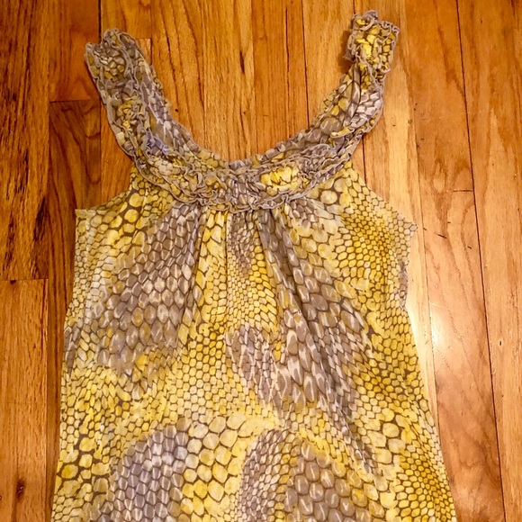 INC International Concepts Tops - INC yellow and gray snakeskin patterned tank, Small